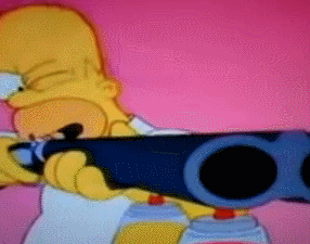 Homer-Simpson-Shoots-Marge-With-a-Make-Up-Gun
